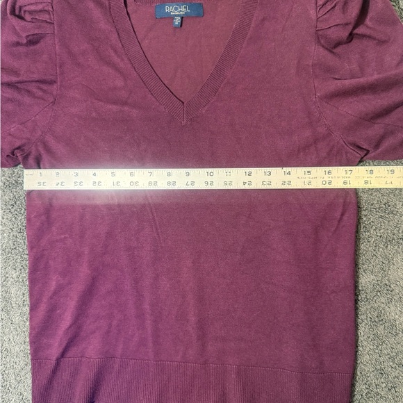 Rachel Women's Plum V-Neck Sweater - Picture 3 of 4